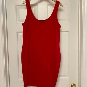 FOREVER21 PLUS - Summer Red Scoop Midi Dress